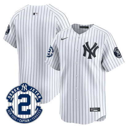 Men's Yankees Derek Jeter Patch Vapor Premier Limited Jersey - All Stitched