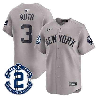 Men's Yankees Derek Jeter Patch Vapor Premier Limited Jersey - All Stitched