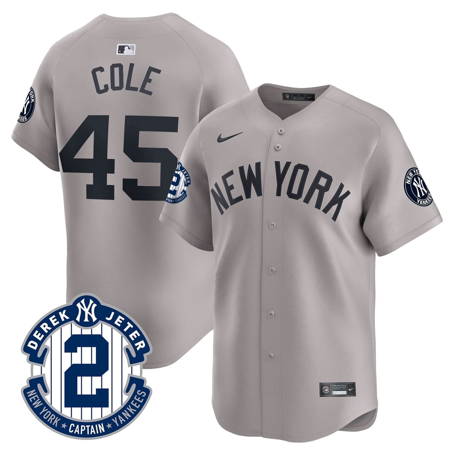 Men's Yankees Derek Jeter Patch Vapor Premier Limited Jersey - All Stitched