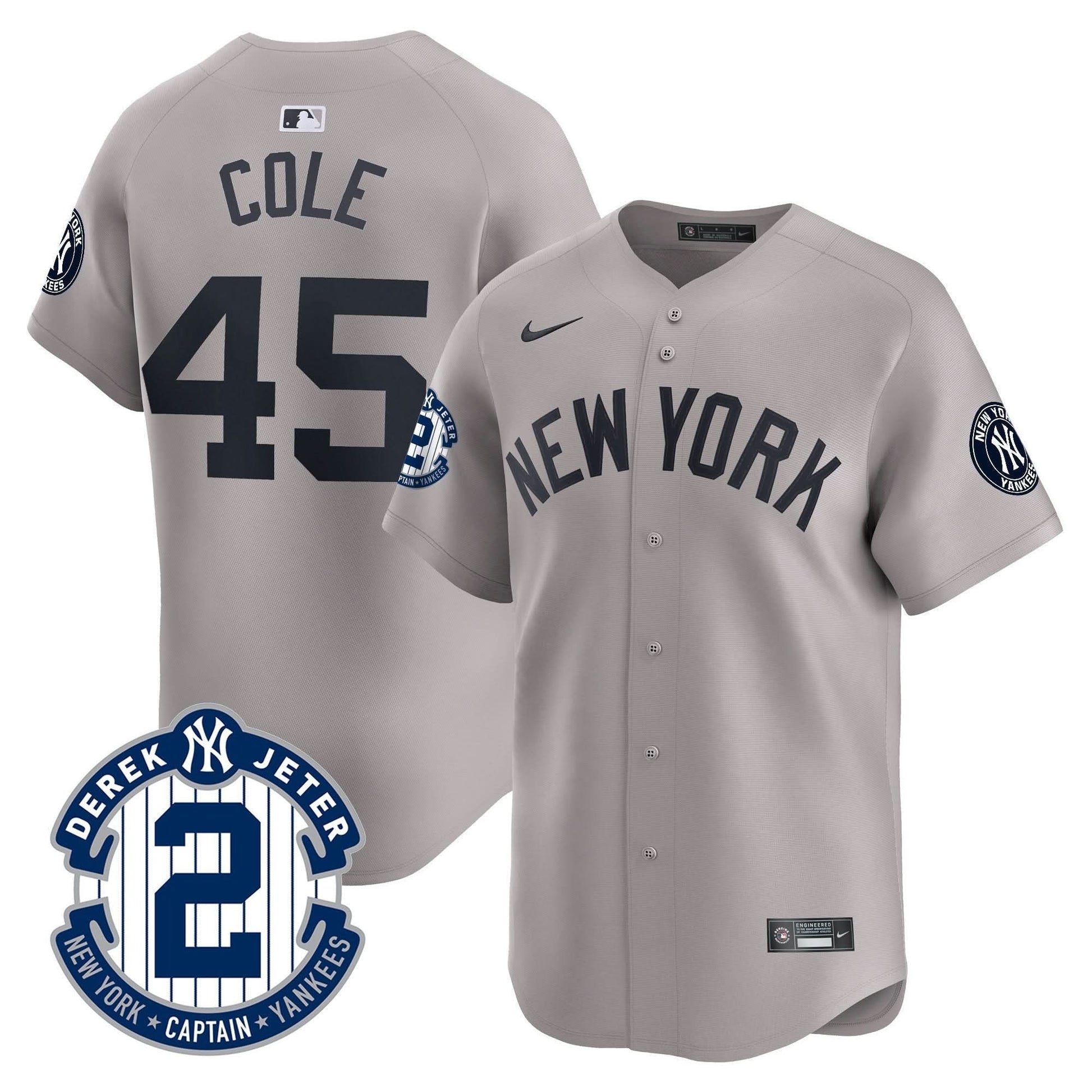 Men's Yankees Derek Jeter Patch Vapor Premier Limited Jersey - All Stitched