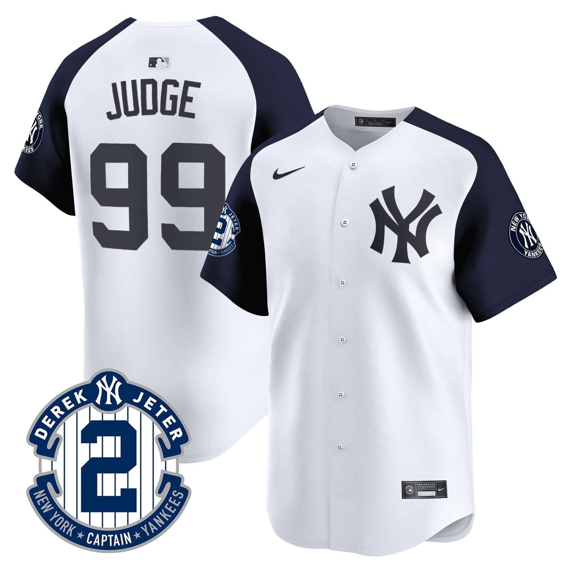 Men's Yankees Derek Jeter Patch Vapor Premier Limited Jersey - All Stitched
