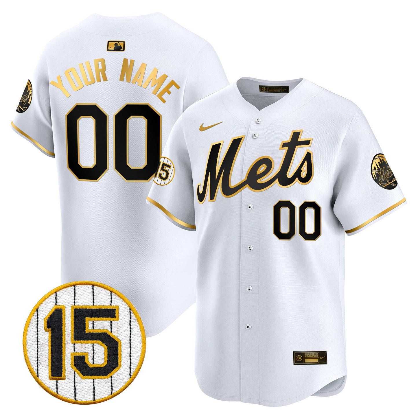 New York Mets Jerry Grote Patch Vapor Premier Limited Custom Jersey - All Stitched