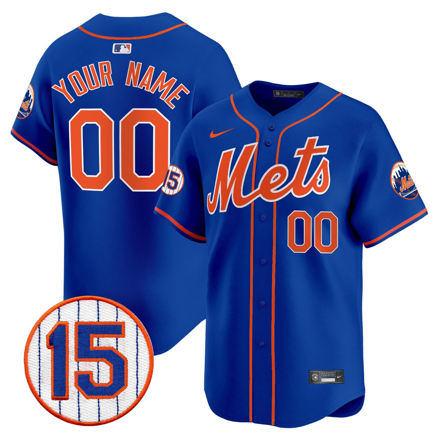 New York Mets Jerry Grote Patch Vapor Premier Limited Custom Jersey - All Stitched