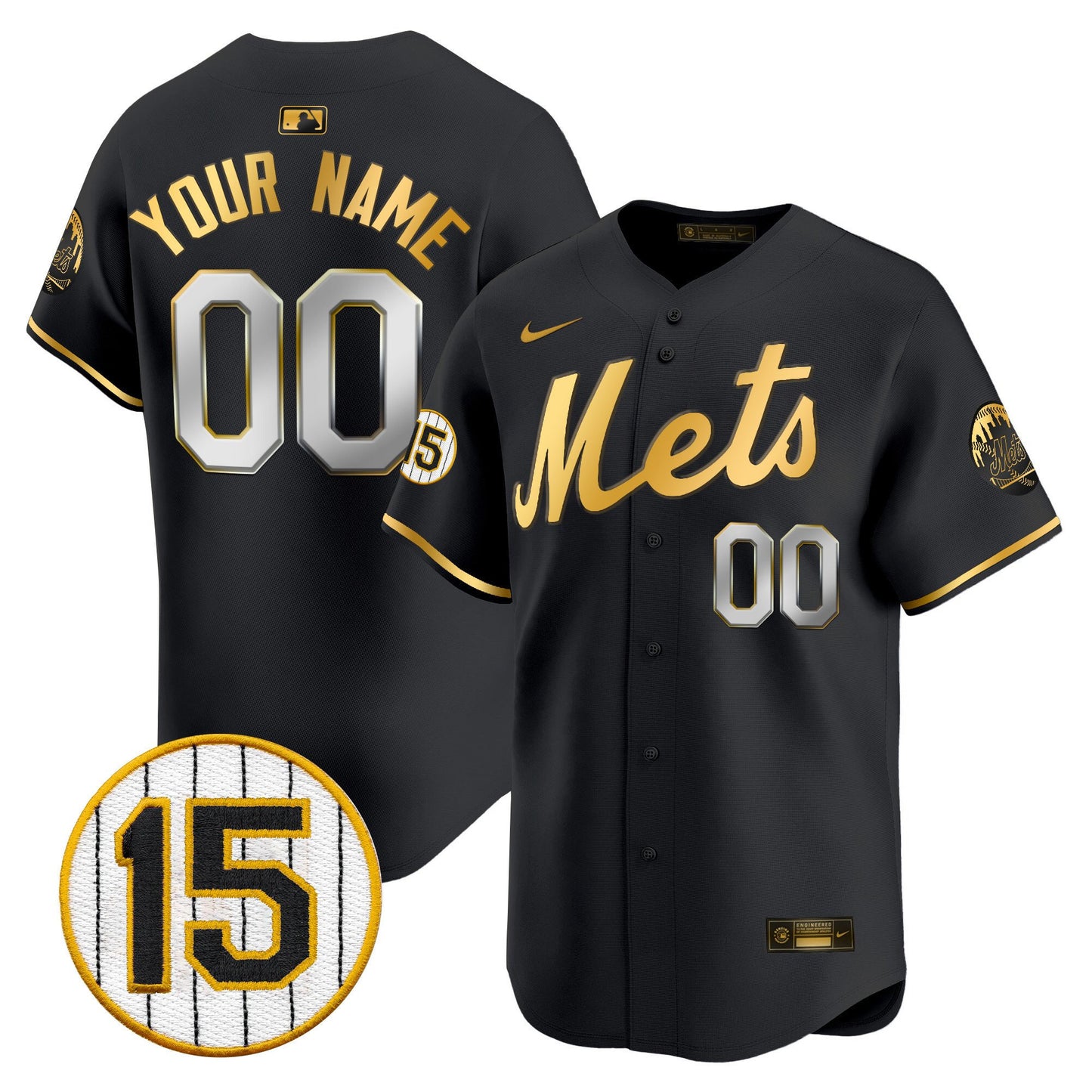 New York Mets Jerry Grote Patch Vapor Premier Limited Custom Jersey - All Stitched