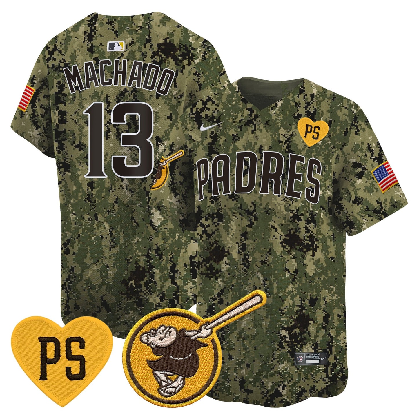 Padres USMC Alternate Vapor Premier Limited Jersey – All Stitched