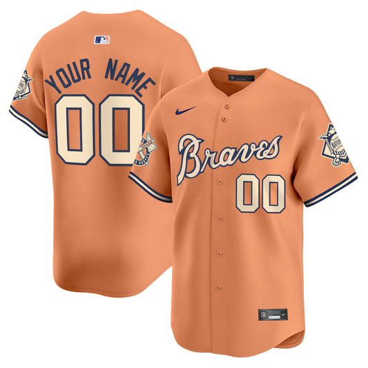 Atlanta Braves Peaches n' Cream Vapor Premier Limited Custom Jersey - All Stitched