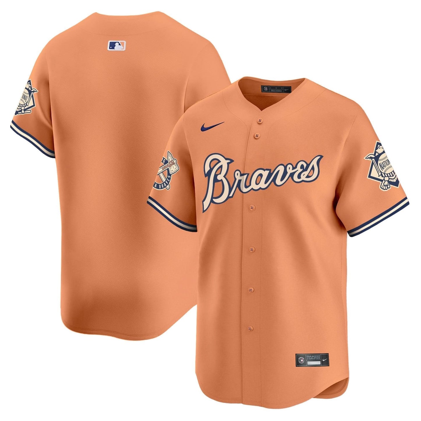 Atlanta Braves Peaches n' Cream Vapor Premier Limited Jersey - All Stitched