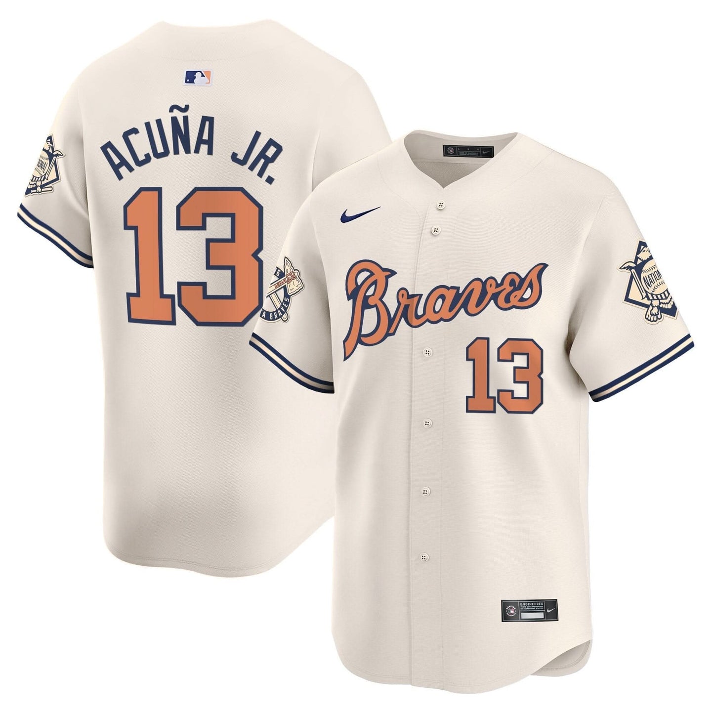 Atlanta Braves Peaches n' Cream Vapor Premier Limited Jersey - All Stitched