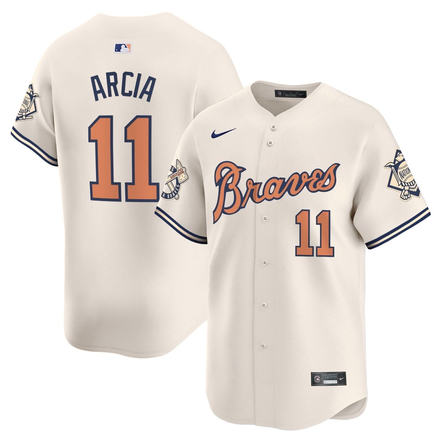 Atlanta Braves Peaches n' Cream Vapor Premier Limited Jersey - All Stitched