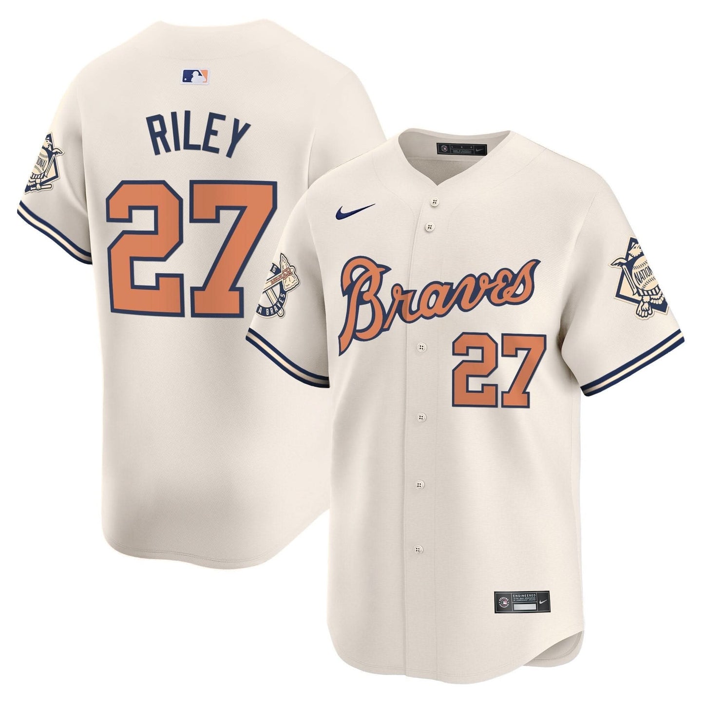 Atlanta Braves Peaches n' Cream Vapor Premier Limited Jersey - All Stitched