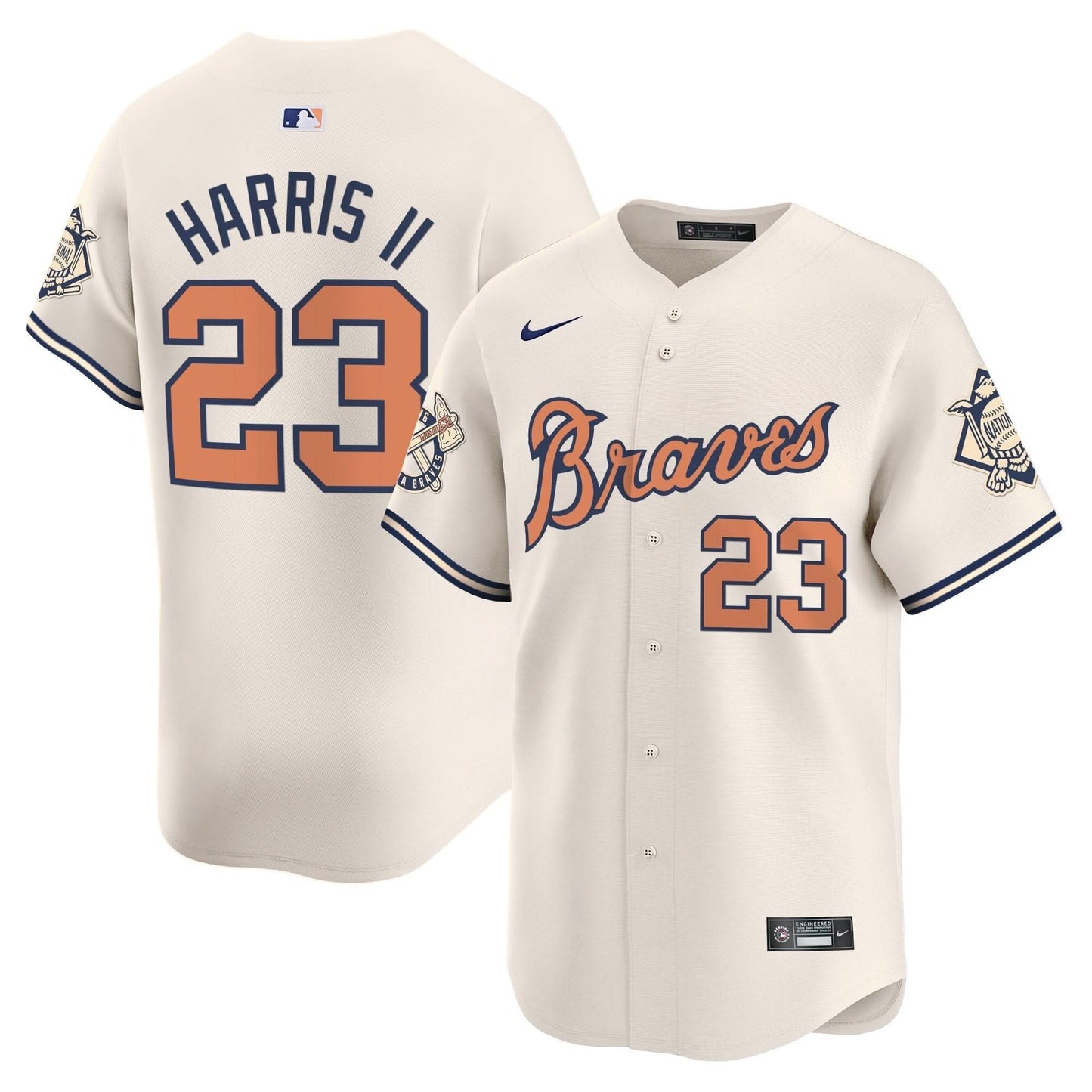 Atlanta Braves Peaches n' Cream Vapor Premier Limited Jersey - All Stitched