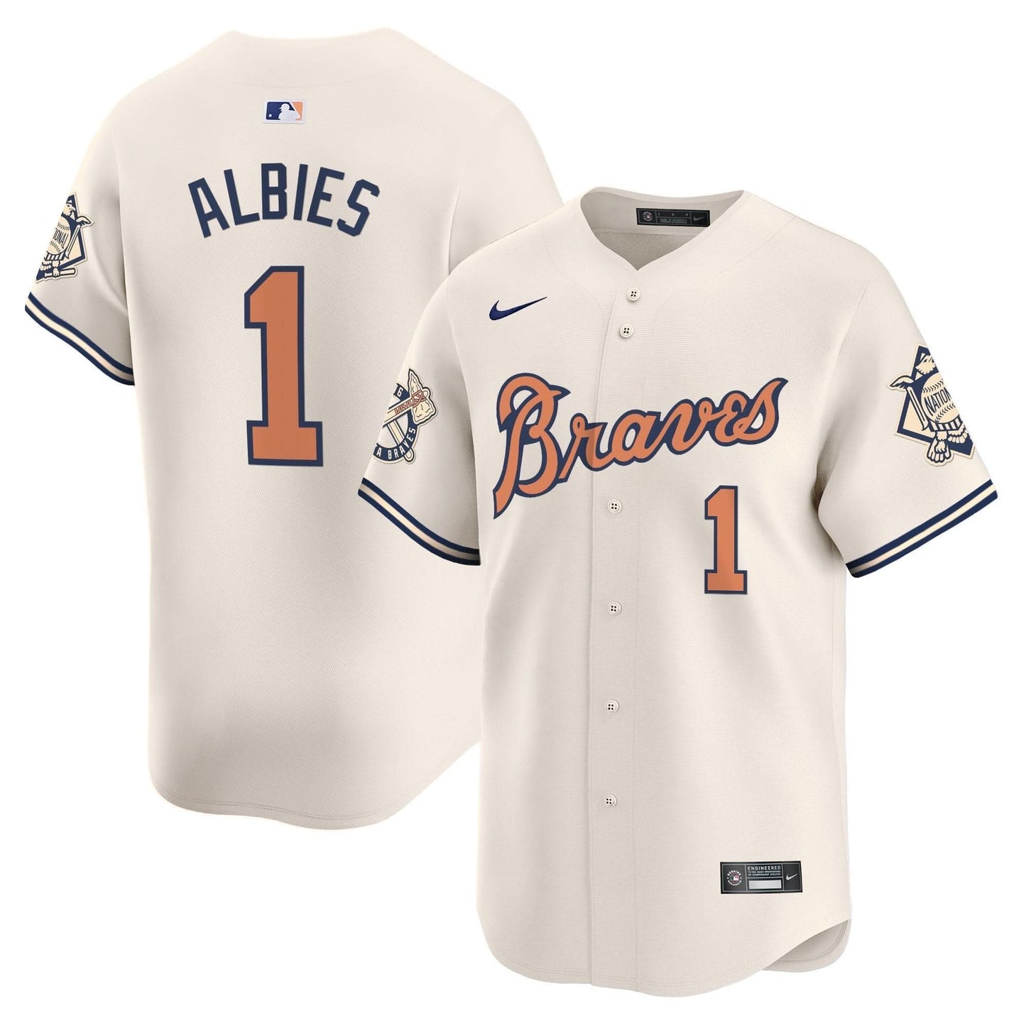 Atlanta Braves Peaches n' Cream Vapor Premier Limited Jersey - All Stitched
