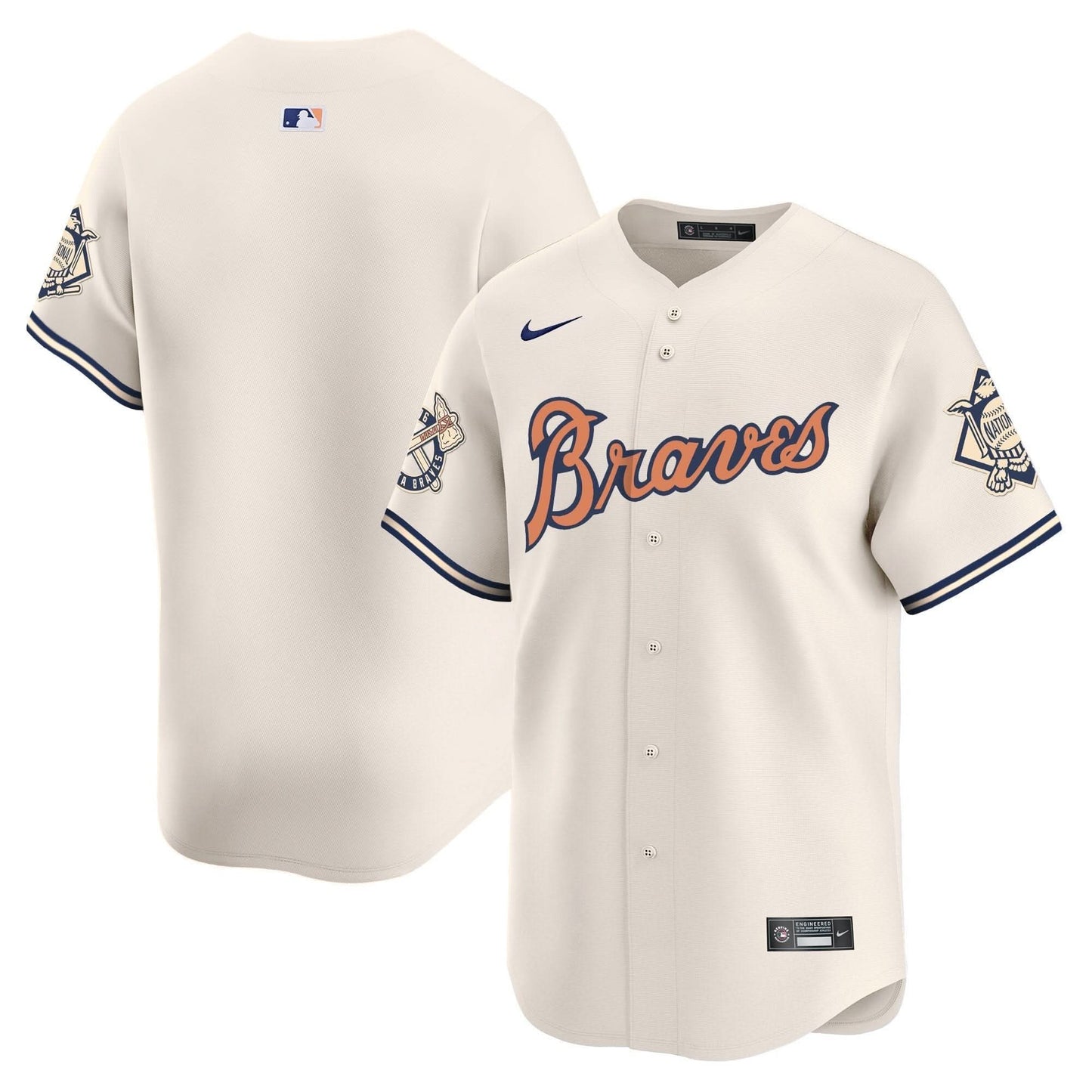 Atlanta Braves Peaches n' Cream Vapor Premier Limited Jersey - All Stitched