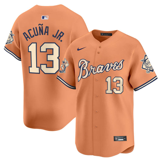 Atlanta Braves Peaches n' Cream Vapor Premier Limited Jersey - All Stitched