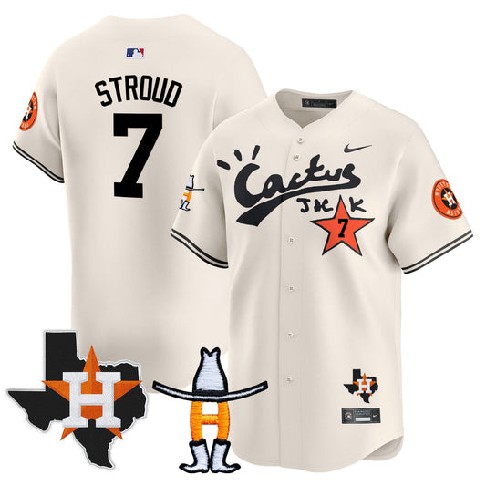 Houston Astros Cactus Jack Houston Rodeo Patch Vapor Premier Limited Jersey - All Stitched