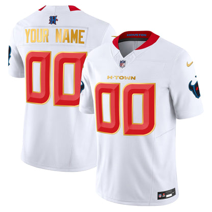 Houston Texans 2024 Gold Trim Vapor Limited Custom Jersey - All Stitched