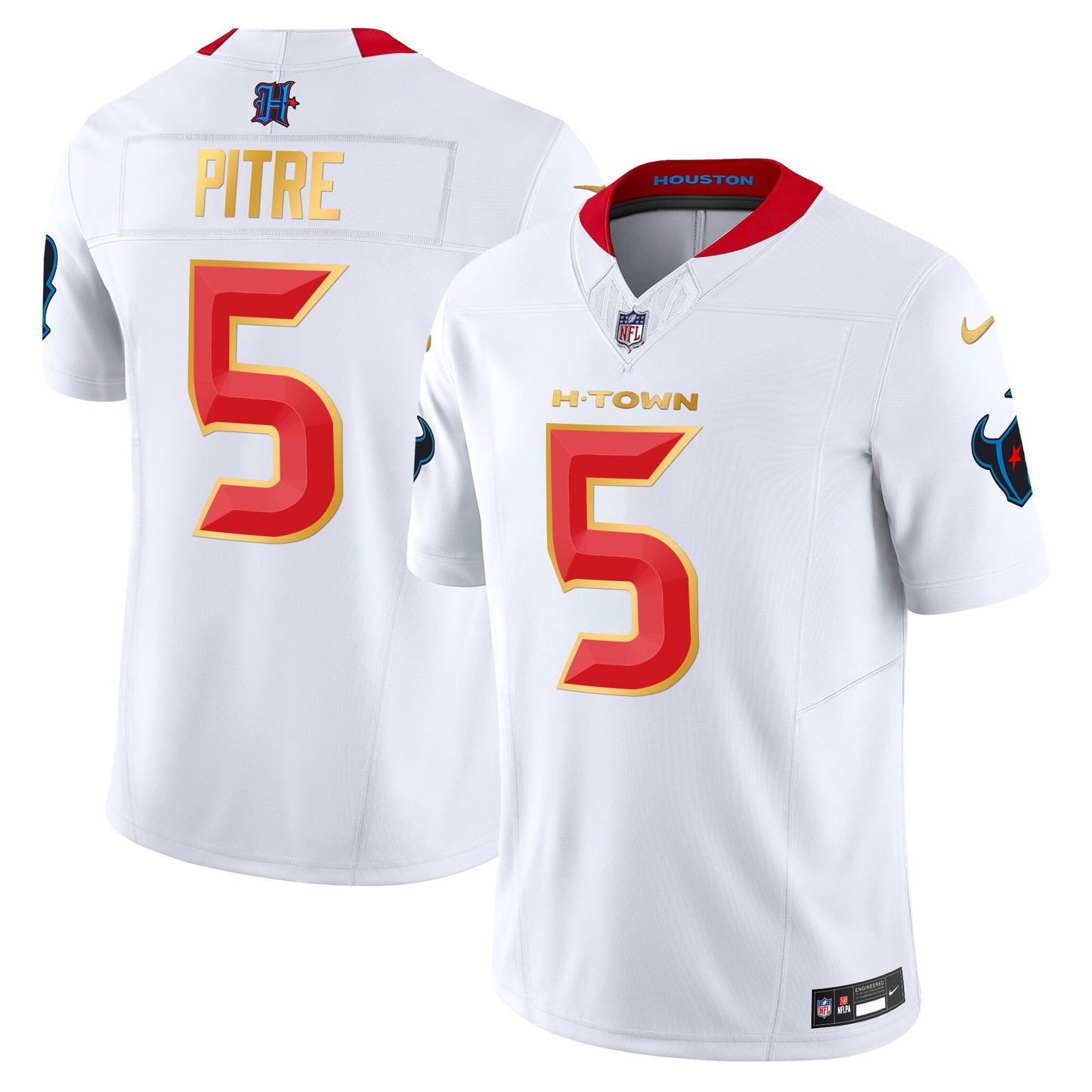 Houston Texans 2024 Gold Trim Vapor Limited Jersey - All Stitched