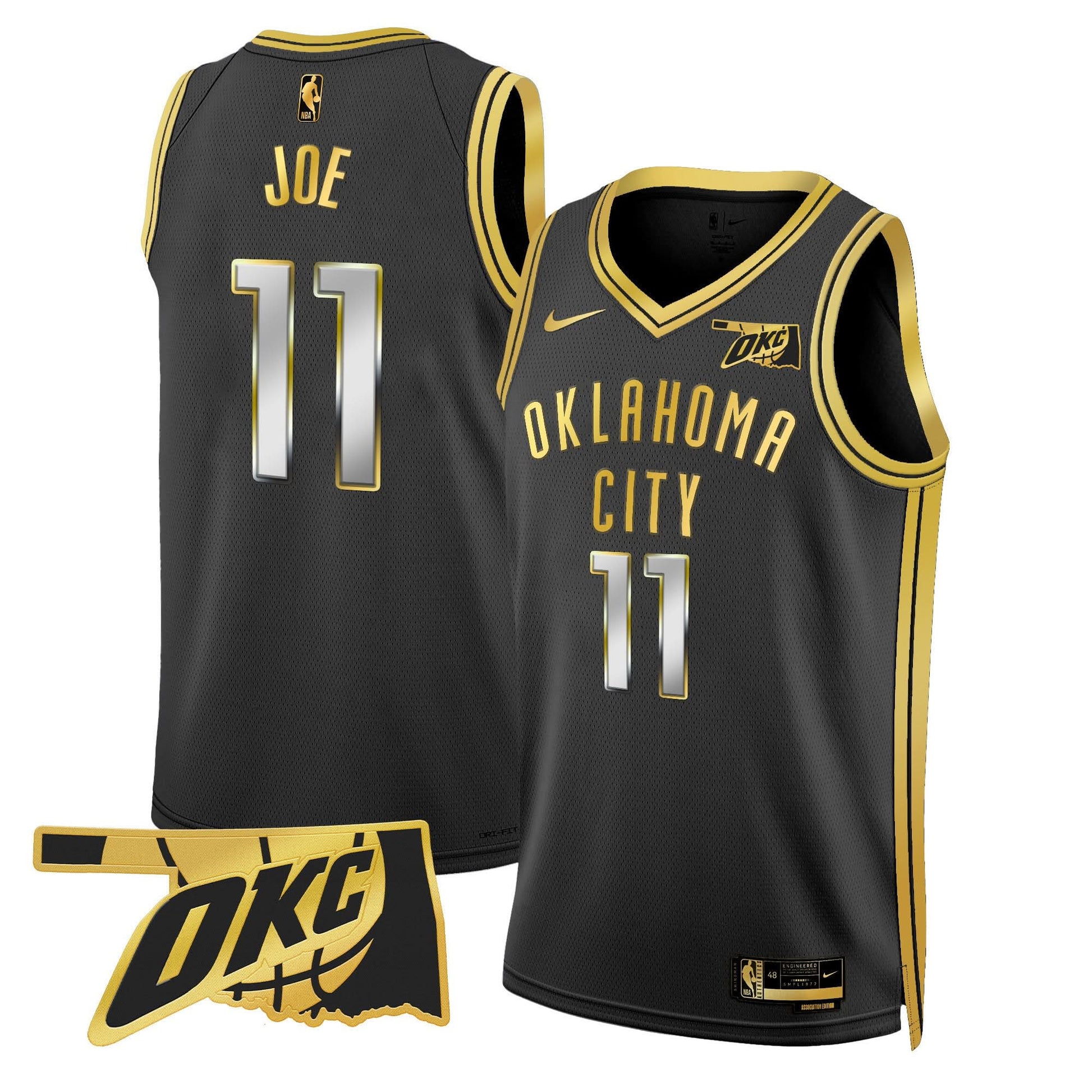 Men's Oklahoma City Thunder Swingman Jersey - Oklahoma Patch - All Stitched