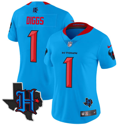 Women's Houston Texans 2024 Texas Patch Vapor Limited Jersey V2 - All Stitched