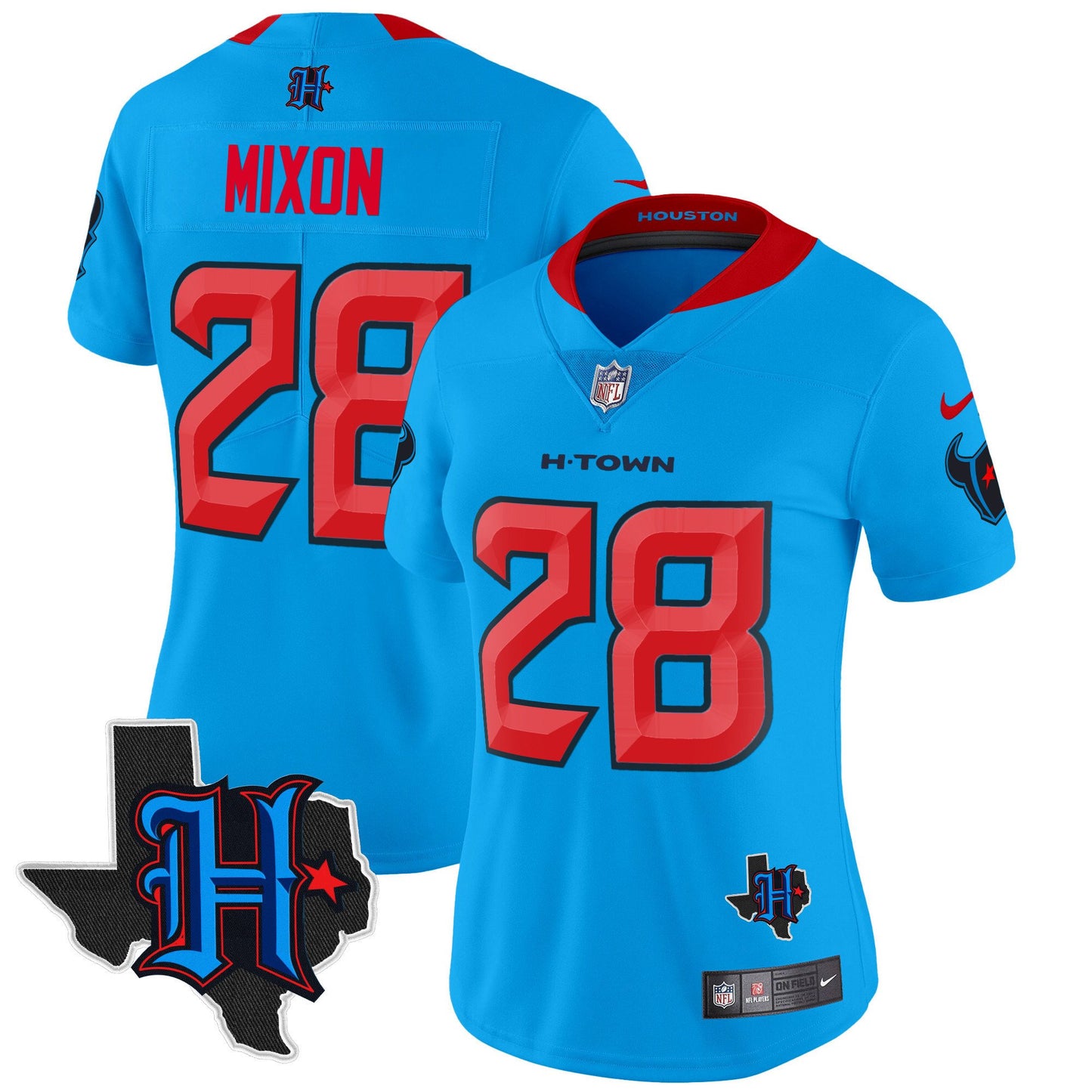 Women's Houston Texans 2024 Texas Patch Vapor Limited Jersey V2 - All Stitched