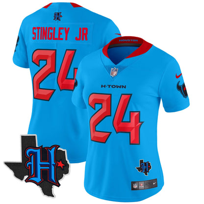 Women's Houston Texans 2024 Texas Patch Vapor Limited Jersey V2 - All Stitched