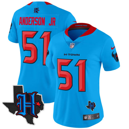 Women's Houston Texans 2024 Texas Patch Vapor Limited Jersey V2 - All Stitched