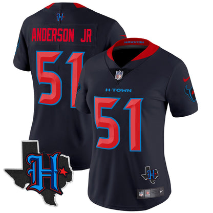 Women's Houston Texans 2024 Texas Patch Vapor Limited Jersey V2 - All Stitched