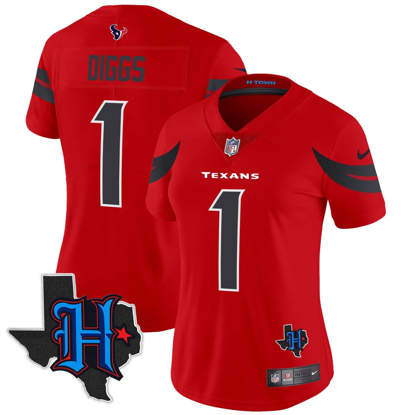 Women's Houston Texans 2024 Texas Patch Vapor Limited Jersey V2 - All Stitched