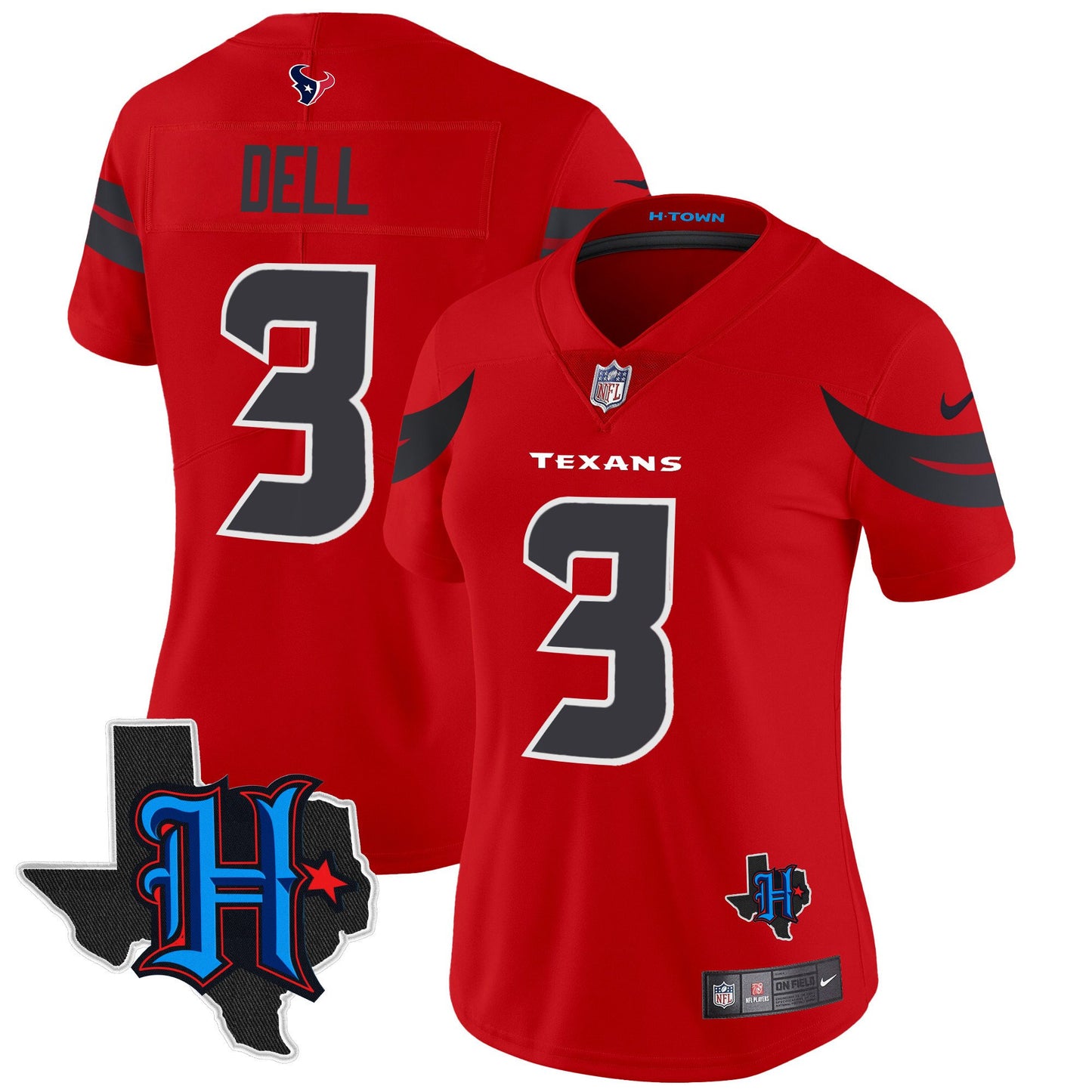 Women's Houston Texans 2024 Texas Patch Vapor Limited Jersey V2 - All Stitched