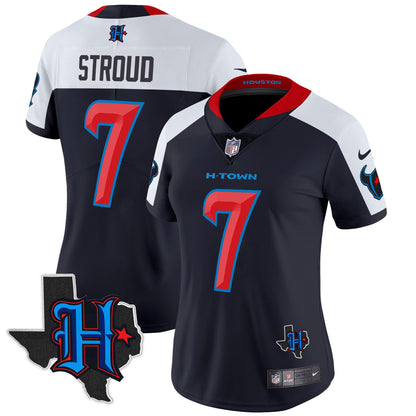 Women's Houston Texans 2024 Texas Patch Vapor Limited Jersey V2 - All Stitched