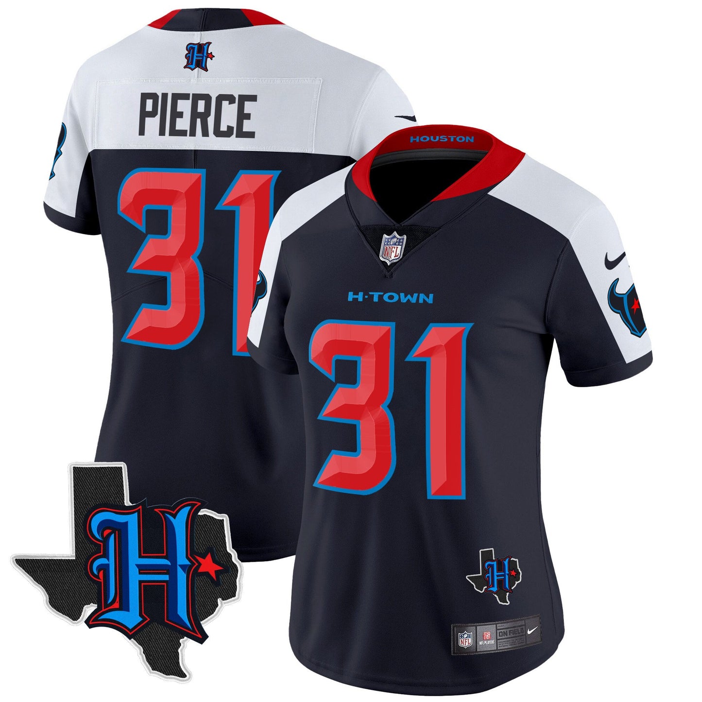 Women's Houston Texans 2024 Texas Patch Vapor Limited Jersey V2 - All Stitched