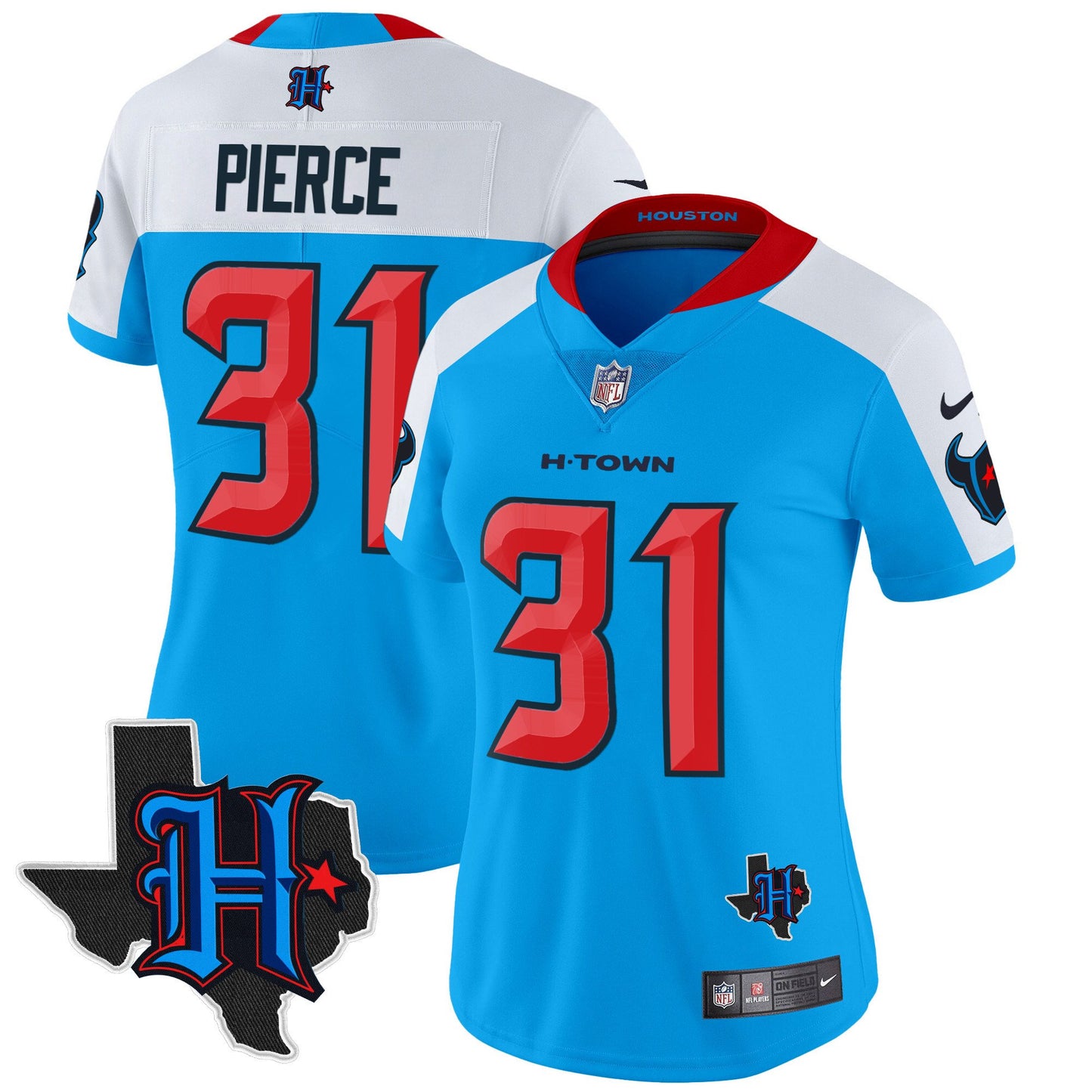 Women's Houston Texans 2024 Texas Patch Vapor Limited Jersey V2 - All Stitched