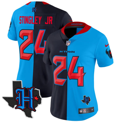 Women's Houston Texans 2024 Texas Patch Vapor Limited Jersey V2 - All Stitched