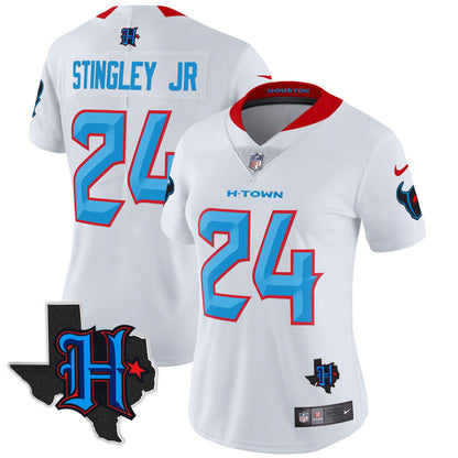 Women's Houston Texans 2024 Texas Patch Vapor Limited Jersey V2 - All Stitched