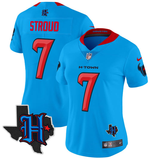 Women's Houston Texans 2024 Texas Patch Vapor Limited Jersey V2 - All Stitched