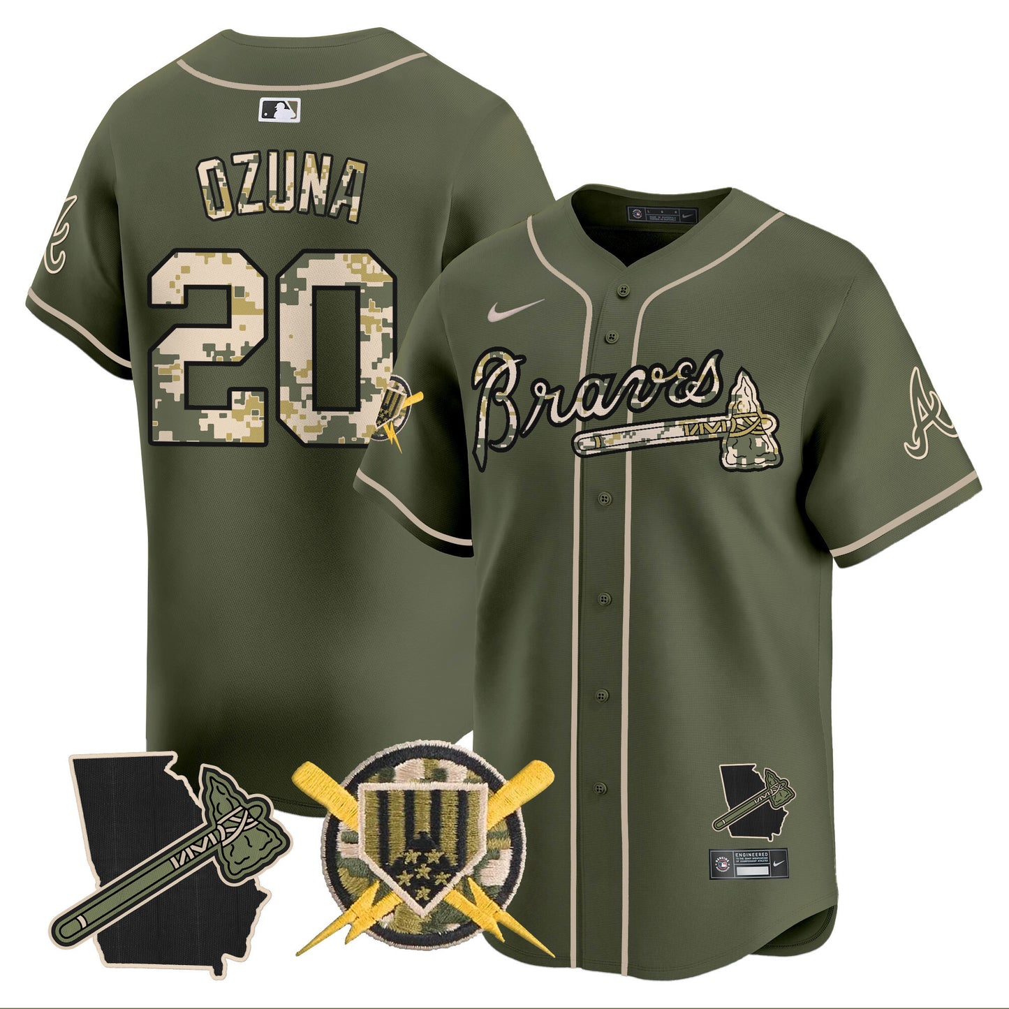 Atlanta Braves Armed Forces Day Vapor Premier Limited Jersey - All Stitched