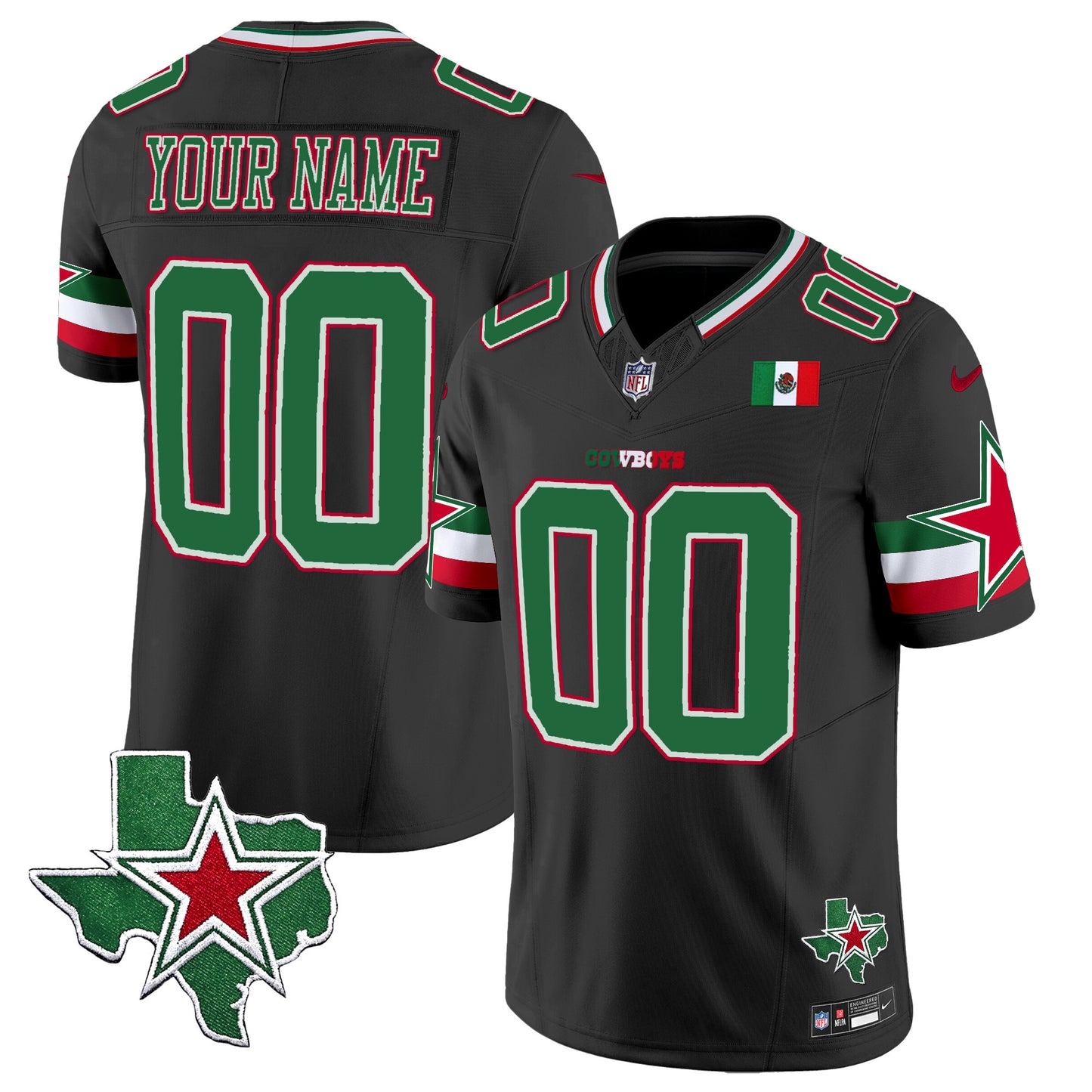 Cowboys 2024 Mexico Vapor Premier Limited Custom Jersey - All Stitched