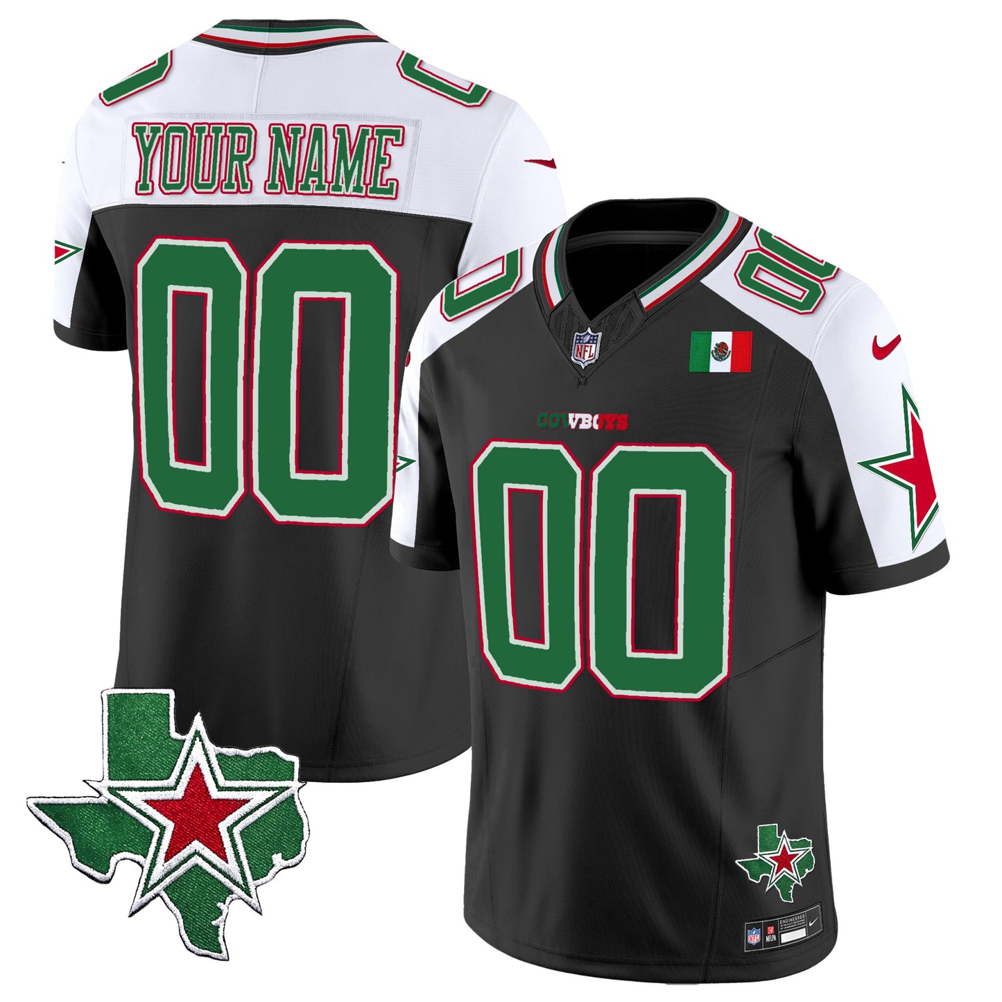 Cowboys 2024 Mexico Vapor Premier Limited Custom Jersey - All Stitched