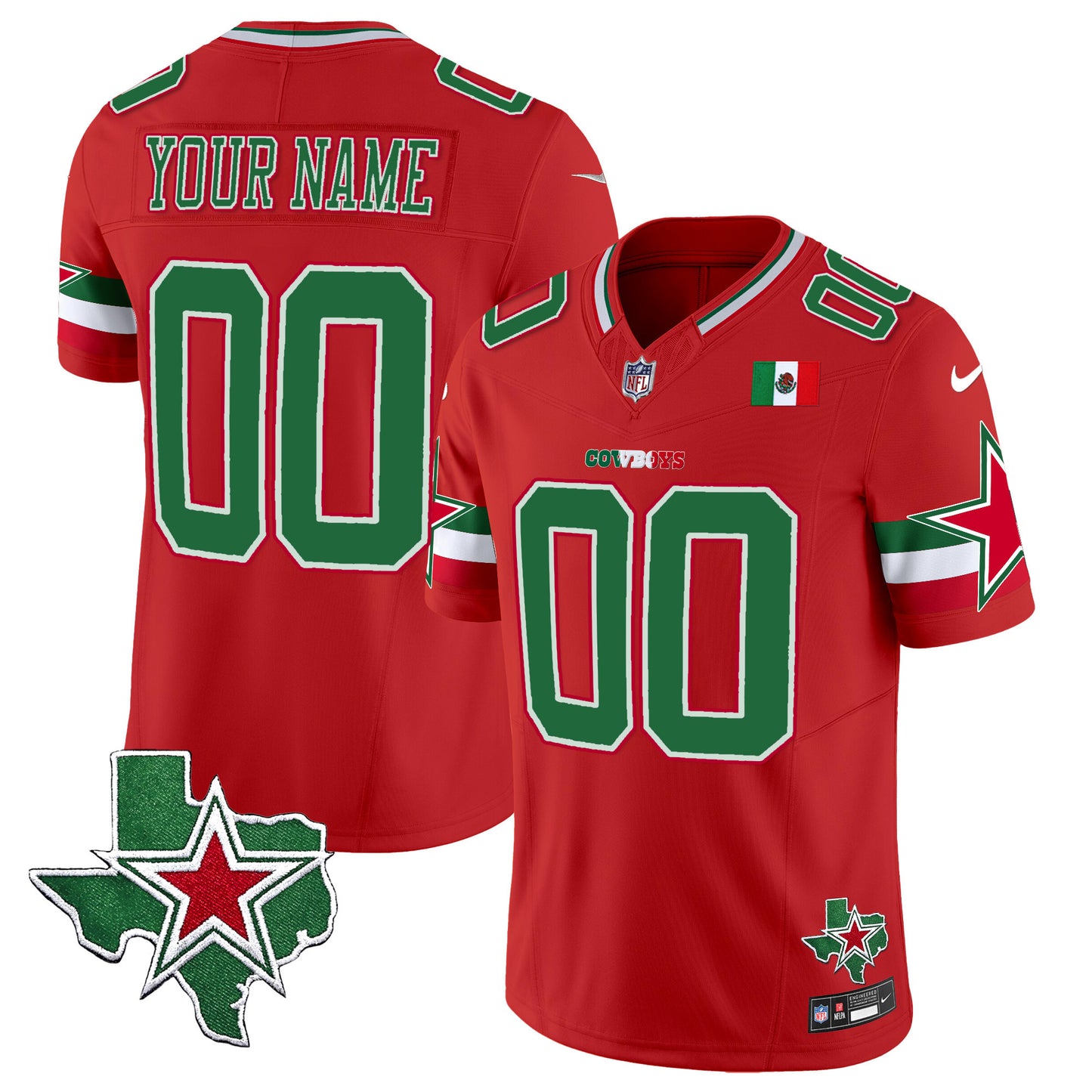 Cowboys 2024 Mexico Vapor Premier Limited Custom Jersey - All Stitched