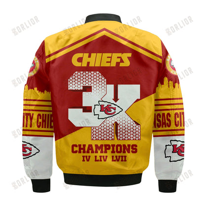 Kansas City Chiefs 2023 Super Bowl LVII Champions Red Bomber Jacket