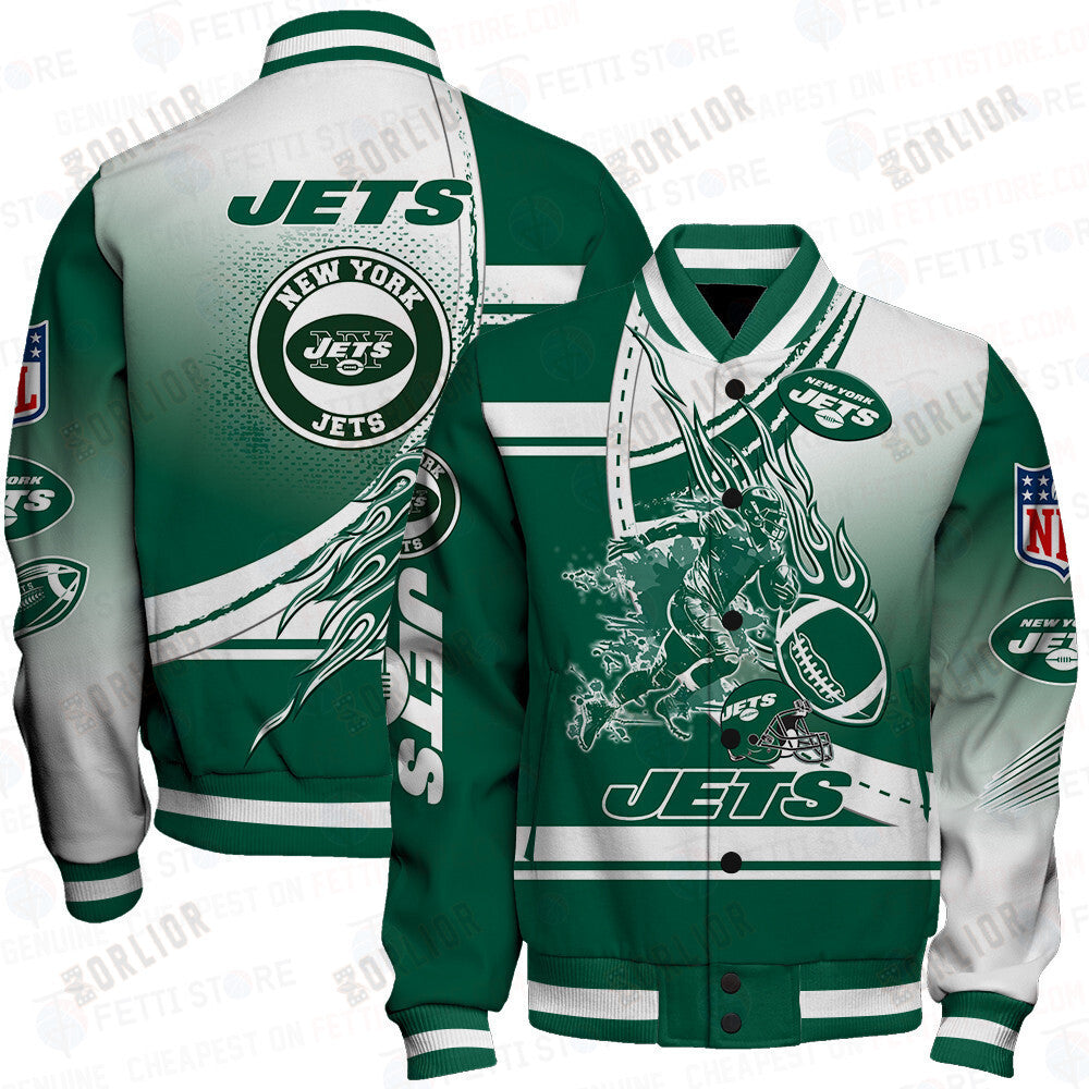 New York Jets American Football League Pattern Varsity Jacket SH1 V3