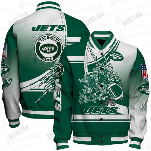 New York Jets American Football League Pattern Varsity Jacket SH1 V3