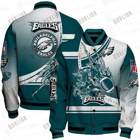 Philadelphia Eagles American Football League Pattern Varsity Jacket SH1 V3