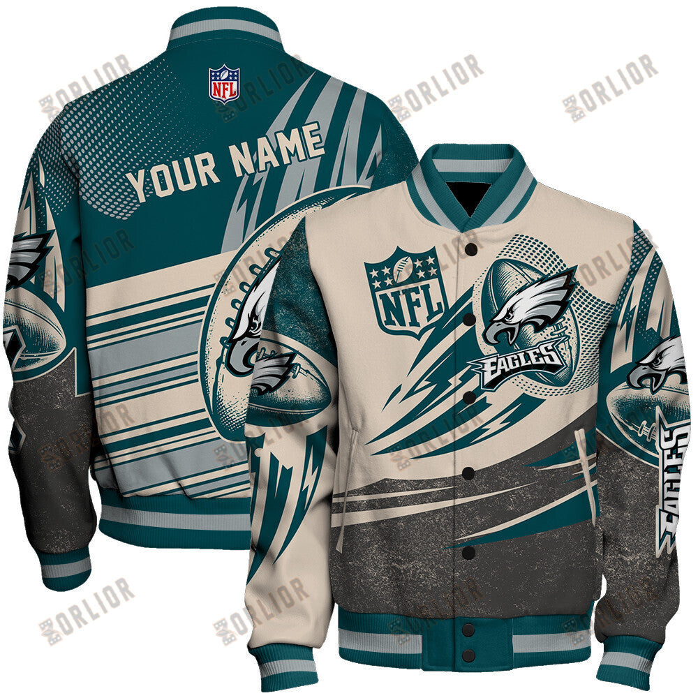 Philadelphia Eagles - National Football League Customized AOP Varsity Jacket V10
