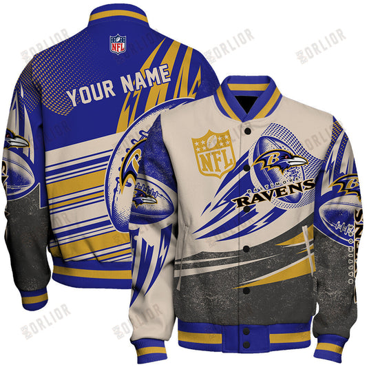 Baltimore Ravens - National Football League Customized AOP Varsity Jacket V10