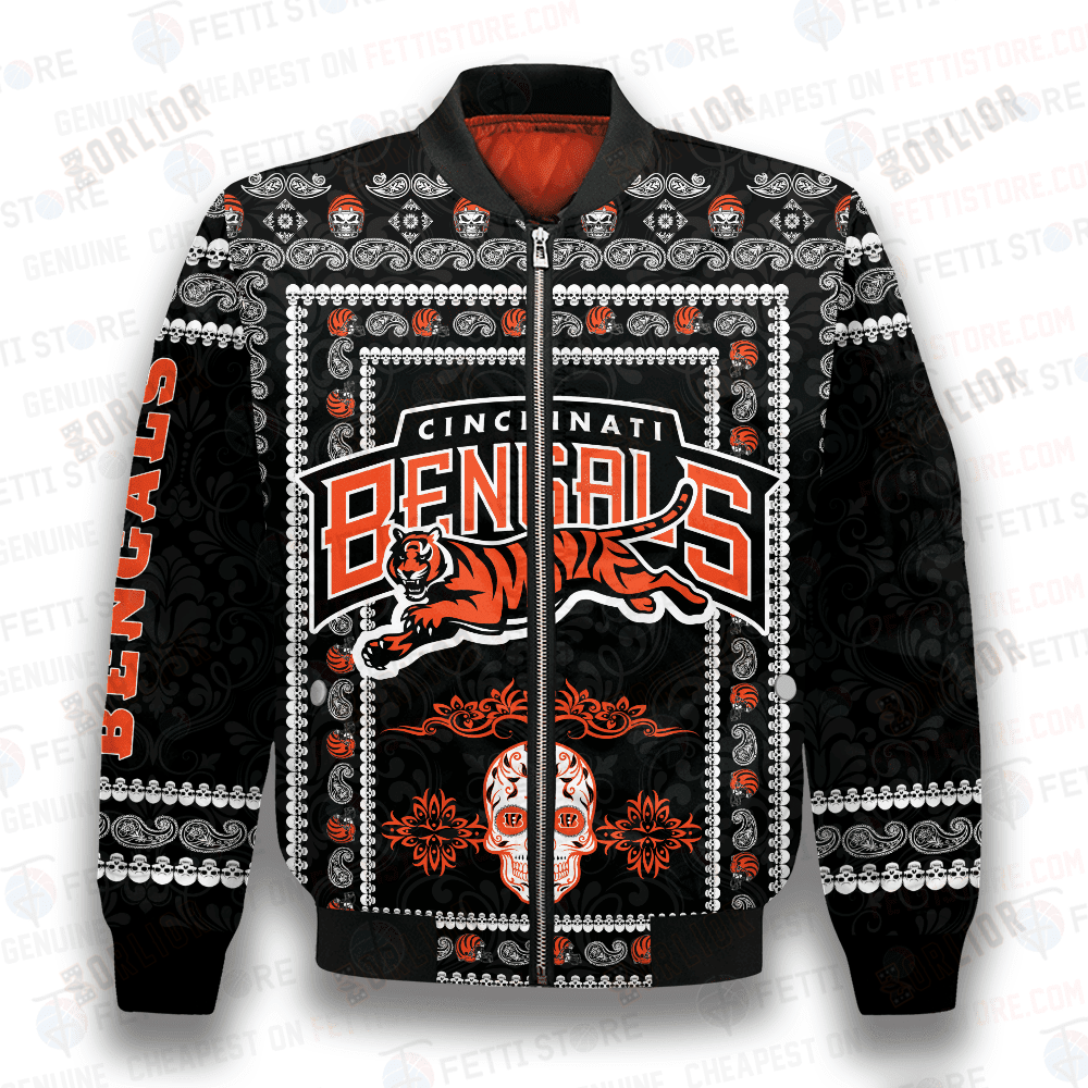 Cincinnati Bengals Classic Pattern NFL 3D Bomber Jacket