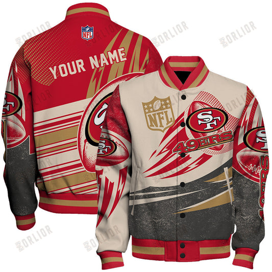 San Francisco 49ers - National Football League Customized AOP Varsity Jacket V10