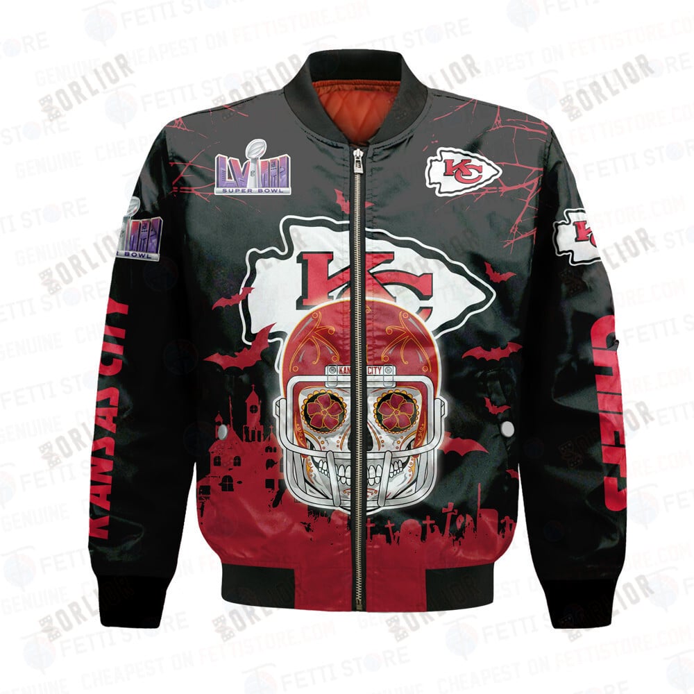 Kansas City Chiefs Halloween Pattern Magic 3D Bomber Jacket