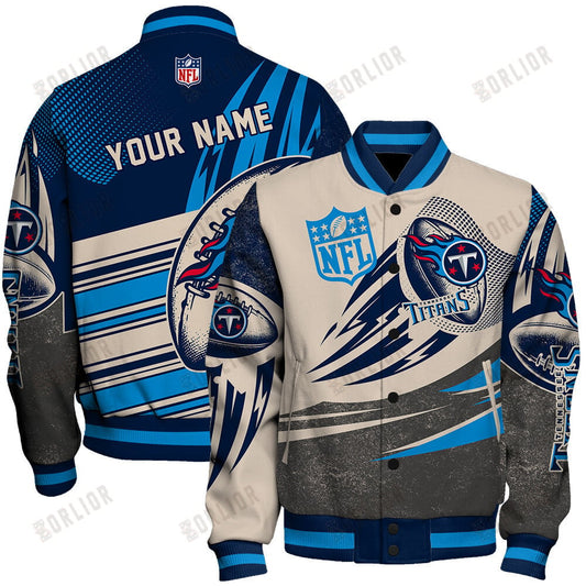 Tennessee Titans - National Football League Customized AOP Varsity Jacket V10