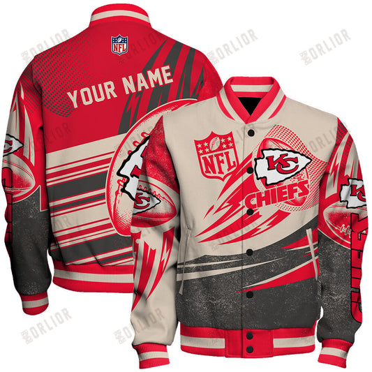 Kansas City Chiefs - National Football League Customized AOP Varsity Jacket V10